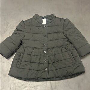 Janie and Jack Baby Girls Quilted Black Puff Coat